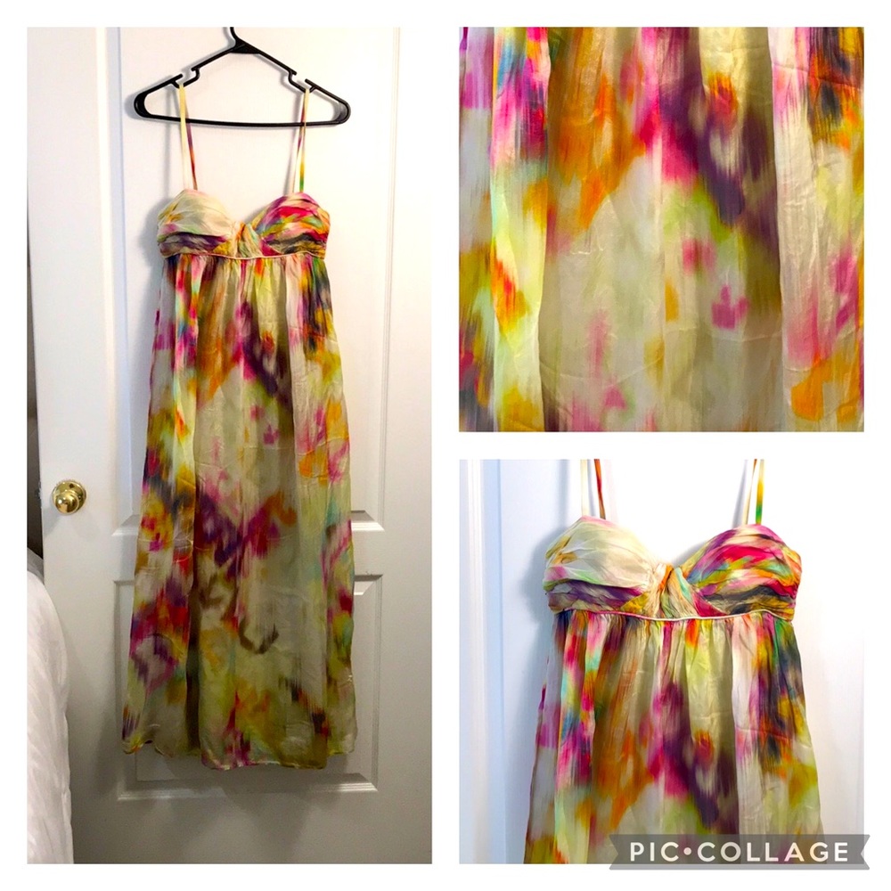 Maggy London maxi dress 100%silk size 4